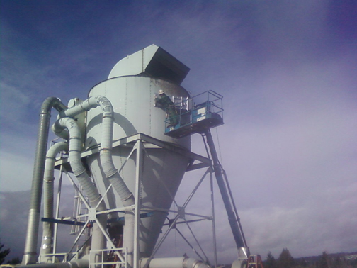 dust collection system at columbia corrogated box company